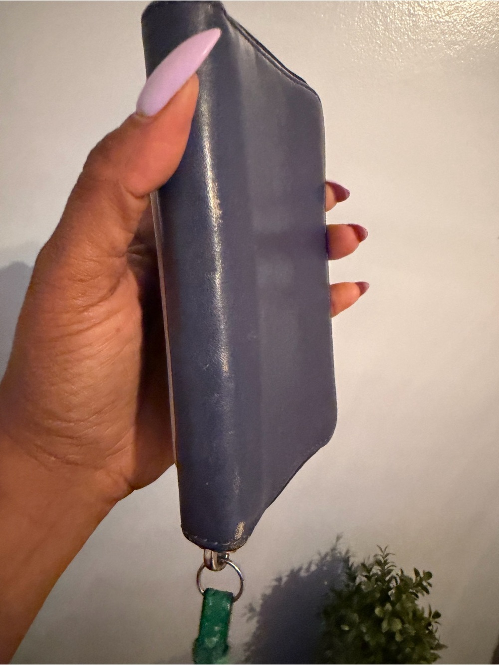 Coach Colorblock Leather Zip Wristlet Wallet in Teal, Navy & Cream - Picture 4 of 10